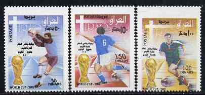 Iraq 2002 Football World Cup perf set of 3 unmounted mint, stamps on , stamps on  stamps on football, stamps on  stamps on sport