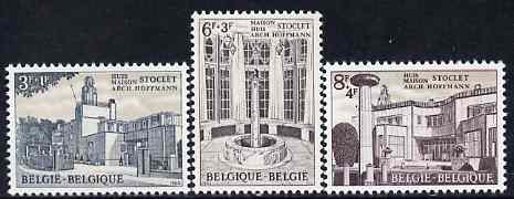 Belgium 1965 Josef Hoffman (architect) perf set of 3 unmounted mint, SG 1936-38, stamps on , stamps on  stamps on architecture