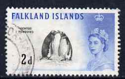 Falkland Islands 1960 Gentoo Penguins 2d (from def set) fine commercial used, SG 195, stamps on birds, stamps on penguins