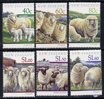 New Zealand 1991 Sheep Breeds set of 6 unmounted mint, SG 1579-84, stamps on farming, stamps on sheep, stamps on ovine
