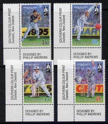 New Zealand 1995 Centenary of New Zealand Cricket Council set of 4 unmounted mint, SG 1850-53, stamps on , stamps on  stamps on cricket