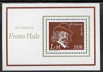Germany - East 1980 400th Birth Anniversary of Frans Hals (artist) perf m/sheet unmounted mint, SG MS E2265, stamps on , stamps on  stamps on arts, stamps on  stamps on hals, stamps on  stamps on renaissance