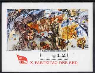 Germany - East 1981 10th Socialist Unity Party Congress (2nd issue) perf m/sheet unmounted mint, SG MS E2313, stamps on , stamps on  stamps on constitutions, stamps on  stamps on arts