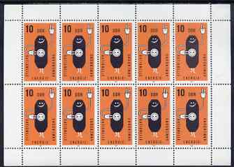 Germany - East 1981 Conservation of Energy perf sheetlet containing 10 stamps unmounted mint, SG E2315, stamps on , stamps on  stamps on energy, stamps on  stamps on electricity