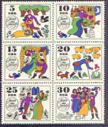 Germany - East 1969 Fairy Tales #04 - Jorinde and Joringe, perf set of 6 unmounted mint, SG E1171-76, stamps on fairy tales, stamps on literature, stamps on 