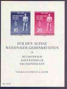 Germany - East 1955 International Liberation Day imperf m/sheet unmounted mint, SG MS E208a, stamps on , stamps on  stamps on constitutions, stamps on  stamps on monuments