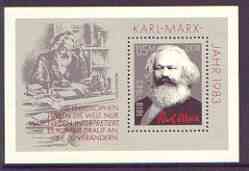 Germany - East 1983 Death Centenary of Karl Marx perf m/sheet unmounted mint, SG MS E2506, stamps on constitutions, stamps on personalities, stamps on marx