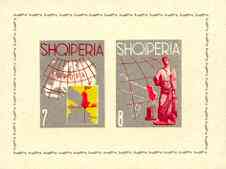 Albania 1962 Tourist Publicity (Europa) imperf m/sheet unmounted mint, as SG MS 719a, Mi BL14, stamps on maps, stamps on europa, stamps on statues