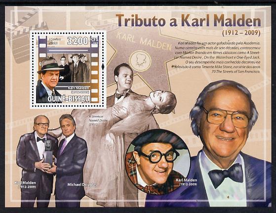 Guinea - Bissau 2009 Tribute to Karl Malden perf s/sheet unmounted mint, stamps on personalities, stamps on films, stamps on cinema, stamps on  tv , stamps on 