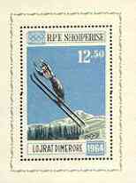 Albania 1963 Innsbruck Winter Olympic Games perf m/sheet (Ski Jumper) unmounted mint, SG MS 797a, Mi BL 20, stamps on , stamps on  stamps on olympics, stamps on  stamps on skiing