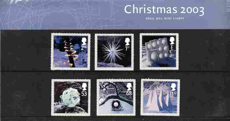 Great Britain 2003 Christmas self-adhesive set of 6 in official presentation pack SG 2410-15, stamps on , stamps on  stamps on christmas, stamps on  stamps on self adhesive