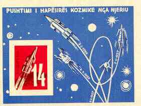 Albania 1962 Cosmic Flights imperf m/sheet unmounted mint, as SG MS 711a, Mi BL10, stamps on , stamps on  stamps on space, stamps on  stamps on rockets