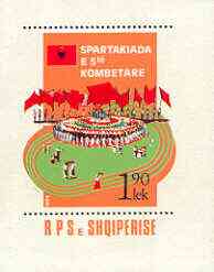 Albania 1984 Fifth National Spartakiad perf x imperf m/sheet (opening ceremony) unmounted mint, SG MS 2254, stamps on sport