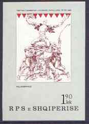 Albania 1985 National Folklore Festival imperf m/sheet (Fortress Dance) unmounted mint, SG MS 2301, stamps on folklore, stamps on dancing.forts