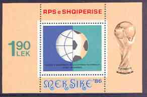 Albania 1986 Football World Cup perf m/sheet (Globe-Football) unmounted mint, SG MS 2318, stamps on , stamps on  stamps on football, stamps on  stamps on sport