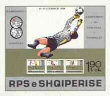 Albania 1988 Eighth European Football Championship imperf m/sheet (Goal Keeper) unmounted mint, SG MS 2383, stamps on football, stamps on sport