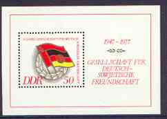 Germany - East 1977 German-Soviet Friendship perf m/sheet unmounted mint, SG MS E1950, stamps on , stamps on  stamps on constitutions, stamps on  stamps on flags