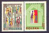 Poland 1970 National Census perf set of 2 unmounted mint, SG 2008-09, stamps on , stamps on  stamps on census, stamps on  stamps on population, stamps on  stamps on maths