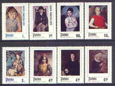 Poland 1974 Stamp Day - Paintings of Children in Polish Costumes perf set of 8 unmounted mint, SG 2325-32, stamps on , stamps on  stamps on postal, stamps on  stamps on arts, stamps on  stamps on children, stamps on  stamps on costumes