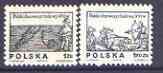 Poland 1974 Polish Folklore - 16th Cent Woodcuts (1st series) perf set of 2 unmounted mint, SG 2337-38, stamps on , stamps on  stamps on hunting, stamps on  stamps on archery, stamps on  stamps on fish, stamps on  stamps on fishing, stamps on  stamps on folklore