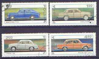 Poland 1976 25th Anniversary of Zeran Motor Works perf set of 4 fine used, SG 2454-57, stamps on cars