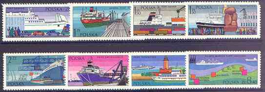 Poland 1976 Polish Ports perf set of 8 unmounted mint, SG 2463-70, stamps on , stamps on  stamps on ships, stamps on  stamps on ports, stamps on  stamps on harbours, stamps on  stamps on  oil , stamps on  stamps on ferry, stamps on  stamps on coal, stamps on  stamps on mining, stamps on  stamps on cranes, stamps on  stamps on lighthouses