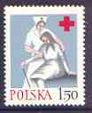 Poland 1976 Polish Red Cross 1z50 unmounted mint, SG 2471, stamps on red cross, stamps on nurses