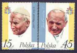 Poland 1987 Third Papal Visit perf set of 2 unmounted mint, SG 3112-13, stamps on pope