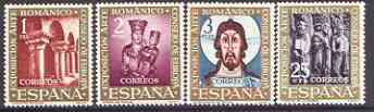 Spain 1961 Council of Europe's Romanesque Art Exhibition set of 4 unmounted mint, SG 1426-29, stamps on arts, stamps on 