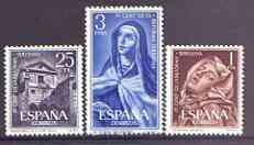 Spain 1962 Teresian Reformation perf set of 3 unmounted mint, SG 1489-91, stamps on , stamps on  stamps on religion, stamps on  stamps on saints