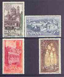 Spain 1963 Poblet Monastery perf set of 4 unmounted mint, SG 1555-58, stamps on , stamps on  stamps on religion, stamps on  stamps on churches