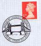 Postmark - Great Britain 2002 souvenir cover for the Bridges of London with Tower Bridge illustrated cancel, stamps on , stamps on  stamps on london, stamps on  stamps on civil engineering, stamps on  stamps on bridges