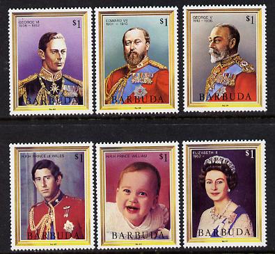 Barbuda 1984 Royal Family set of 6 unmounted mint, SG 710-15, stamps on , stamps on  stamps on royalty