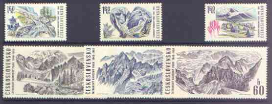 Czechoslovakia 1969 Tatra National Park perf set of 6 unmounted mint, SG 1843-48, stamps on , stamps on  stamps on national parks, stamps on  stamps on parks, stamps on  stamps on mountains, stamps on  stamps on flowers