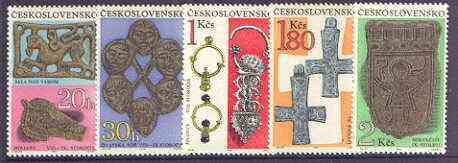 Czechoslovakia 1969 Archaeological Discoveries perf set of 5 unmounted mint, SG 1849-53, stamps on , stamps on  stamps on archaeology, stamps on  stamps on artefacts, stamps on  stamps on antiques