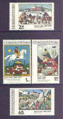 Czechoslovakia 1970 Paintings by Joseph Lada perf set of 4 unmounted mint, SG 1884-87, stamps on arts, stamps on horses