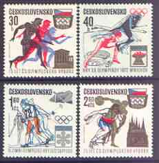 Czechoslovakia 1971 Olympic Committee perf set of 4 unmounted mint, SG 2011-14, stamps on , stamps on  stamps on olympics, stamps on  stamps on skiing, stamps on  stamps on running, stamps on  stamps on discus, stamps on  stamps on high jump