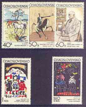 Czechoslovakia 1972 Graphic Art (2nd issue) perf set of 5 unmounted mint, SG 2026-30, stamps on , stamps on  stamps on arts, stamps on  stamps on horses, stamps on  stamps on 