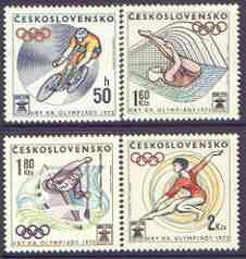 Czechoslovakia 1972 Munich Olympics perf set of 4 unmounted mint, SG 2031-34, stamps on , stamps on  stamps on olympics, stamps on  stamps on bicycles, stamps on  stamps on diving, stamps on  stamps on gymnastics, stamps on  stamps on canoeing, stamps on  stamps on  gym , stamps on  stamps on gymnastics, stamps on  stamps on 