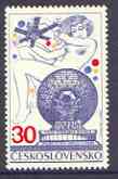 Czechoslovakia 1974 Telecommunications Earth Station unmounted mint, SG 2162, stamps on , stamps on  stamps on communications