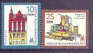 Germany - East 1979 Leipzig Spring Fair perf set of 2 unmounted mint, SG E2113-14, stamps on fairs, stamps on tools, stamps on machinery