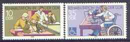 Germany - East 1979 Rehabilitation perf set of 2 unmounted mint, SG E2141-42, stamps on children, stamps on disabled, stamps on wheelchair, stamps on hospitals, stamps on medical