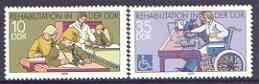 Germany - East 1979 Rehabilitation perf set of 2 unmounted mint, SG E2141-42, stamps on , stamps on  stamps on children, stamps on  stamps on disabled, stamps on  stamps on wheelchair, stamps on  stamps on hospitals, stamps on  stamps on medical