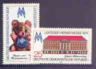 Germany - East 1979 Leipzig Autumn Fair perf set of 2 unmounted mint, SG E2162-63, stamps on fairs, stamps on teddy bears