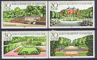 Germany - East 1980 Baroque Gardens perf set of 4 unmounted mint, SG E2193-96, stamps on , stamps on  stamps on gardens, stamps on  stamps on flowers, stamps on  stamps on castles