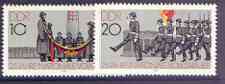 Germany - East 1981 25th Anniversary of National People's Army perf set of 2 unmounted mint, SG E2295-96, stamps on , stamps on  stamps on militaria