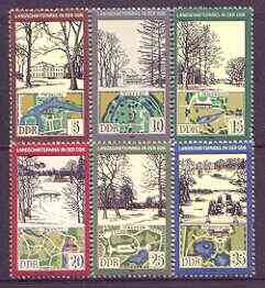 Germany - East 1981 Landscaped Parks perf set of 6 unmounted mint, SG E2324-29, stamps on parks, stamps on gardens.maps