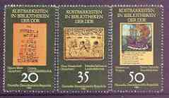 Germany - East 1981 Precious Books perf set of 3 unmounted mint, SG E2348-50, stamps on , stamps on  stamps on books, stamps on  stamps on literature, stamps on  stamps on libraries, stamps on  stamps on ships