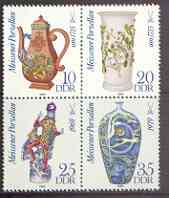 Germany - East 1982 300th Birth Anniversary of B\9Attger (founder of Meissen China Works) set of 4 in se-tenant block unmounted mint, SG E2377a