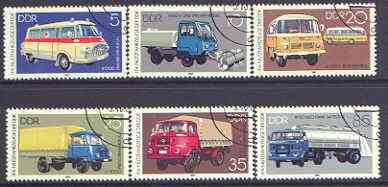 Germany - East 1982 IFA Vehicles perf set of 6 fine used, SG E2452-57, stamps on transport, stamps on trucks, stamps on ambulances, stamps on buses, stamps on milk, stamps on roads, stamps on 